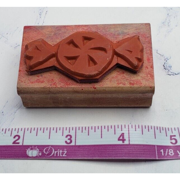 Peppermint Candy Christmas Starlight Mint Hot Potatoes Wood Mounted Rubber Stamp - Picture 6 of 7